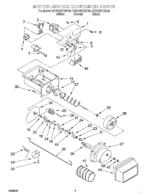 05 - Motor And Ice Container parts for Kitchenaid Refrigerator KSRV25FHWH00 from AppliancePartsPros.com