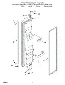 07 - Freezer Door parts for Kitchenaid Refrigerator KSRS25CHWH00 from AppliancePartsPros.com