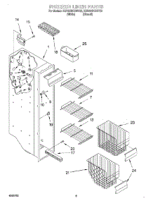 06 - Freezer Liner parts for Kitchenaid Refrigerator KSRS22KGBT03 from AppliancePartsPros.com