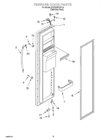 06 - Freezer Door parts for Kitchenaid Refrigerator KSRS22FGSS14 from AppliancePartsPros.com