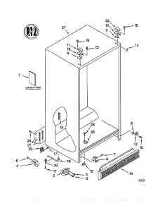 Cabinet parts for Kitchenaid Refrigerator KSRS22QGBT0 from AppliancePartsPros.com