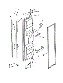 Freezer Door parts for Kitchenaid Refrigerator KSRS22QGBT0 from AppliancePartsPros.com