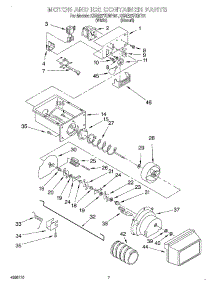 05 - Motor And Ice Container parts for Kitchenaid Refrigerator KSRE27FHBT01 from AppliancePartsPros.com