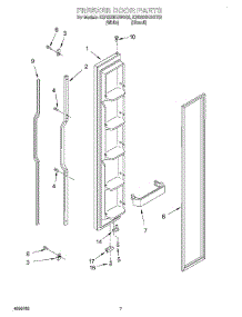 05 - Freezer Door parts for Kitchenaid Refrigerator KSRS22KGWH03 from AppliancePartsPros.com