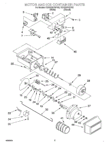04 - Motor And Ice Container parts for Kitchenaid Refrigerator KSRE22FHBT02 from AppliancePartsPros.com