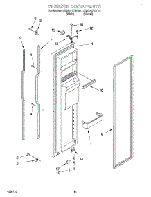07 - Freezer Door parts for Kitchenaid Refrigerator KSRE27FHBT01 from AppliancePartsPros.com
