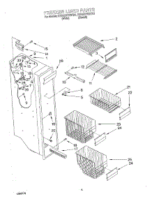 04 - Freezer Liner parts for Kitchenaid Refrigerator KSRE27FHWH01 from AppliancePartsPros.com