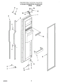 06 - Freezer Door parts for Kitchenaid Refrigerator KSRE22FHWH02 from AppliancePartsPros.com