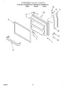 06 - Freezer Door, Optional parts for Kitchenaid Refrigerator KTRS19MJBL00 from AppliancePartsPros.com