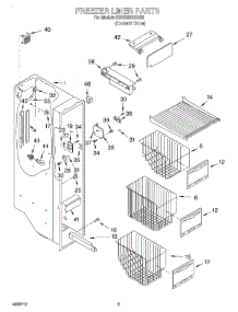 04 - Freezer Liner parts for Kitchenaid Refrigerator KSRS25IHBU00 from AppliancePartsPros.com