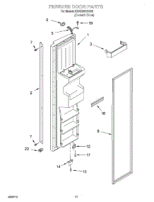 07 - Freezer Door parts for Kitchenaid Refrigerator KSRS25IHBU00 from AppliancePartsPros.com