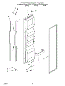 06 - Freezer Door parts for Kitchenaid Refrigerator KSRS25KGWH02 from AppliancePartsPros.com