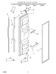 07 - Freezer Door parts for Kitchenaid Refrigerator KSRS27QGBT04 from AppliancePartsPros.com