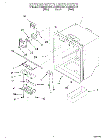 04 - Refrigerator Liner parts for Kitchenaid Refrigerator KBRS22KGBT3 from AppliancePartsPros.com