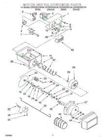 05 - Motor And Ice Container parts for Kitchenaid Refrigerator KSRS25QGWH04 from AppliancePartsPros.com