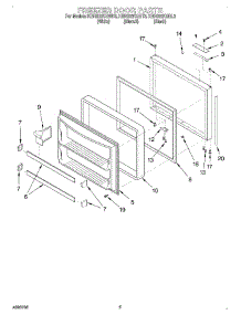 03 - Freezer Door parts for Kitchenaid Refrigerator KBRS22KGBL3 from AppliancePartsPros.com