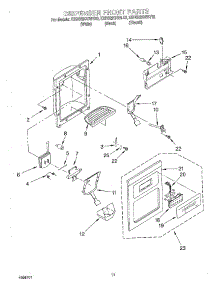 07 - Dispenser Front parts for Kitchenaid Refrigerator KSRS22QGBL02 from AppliancePartsPros.com
