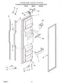 06 - Freezer Door parts for Kitchenaid Refrigerator KSRS22QGWH02 from AppliancePartsPros.com