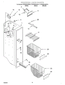 09 - Freezer Liner parts for Kitchenaid Refrigerator KSRS22QGBT01 from AppliancePartsPros.com