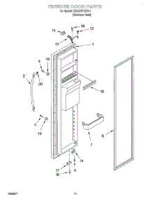 07 - Freezer Door parts for Kitchenaid Refrigerator KSRS27FGSS11 from AppliancePartsPros.com
