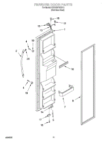 07 - Freezer Door parts for Kitchenaid Refrigerator KSRS25FGSS11 from AppliancePartsPros.com