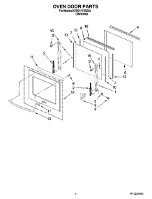 03 - Oven Door Parts parts for Kitchenaid Oven KEBS177SSS03 from AppliancePartsPros.com
