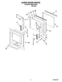 03 - Oven Door Parts parts for Kitchenaid Oven KEBS277SSS03 from AppliancePartsPros.com