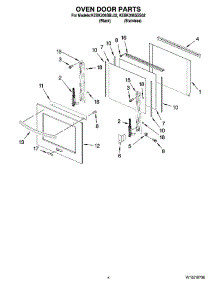 03 - Oven Door Parts parts for Kitchenaid Oven KEBK206SBL02 from AppliancePartsPros.com