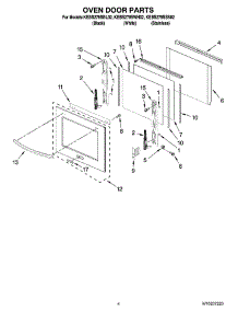 03 - Oven Door Parts parts for Kitchenaid Oven KEBS278SBL02 from AppliancePartsPros.com
