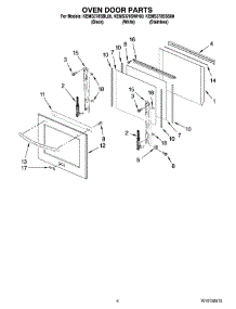 03 - Oven Door Parts parts for Kitchenaid Oven KEMS378SSS00 from AppliancePartsPros.com