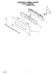 02 - Control Panel Parts parts for Whirlpool Oven YKEMC308KM01 from AppliancePartsPros.com