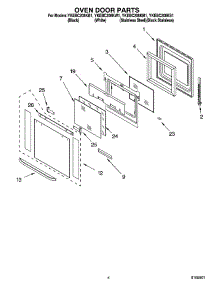 03 - Oven Door Parts parts for Whirlpool Oven YKEBC208KS1 from AppliancePartsPros.com