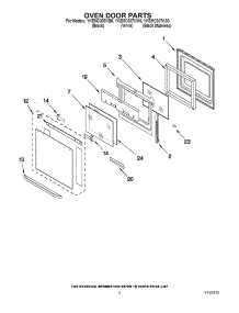 03 - Oven Door Parts parts for Whirlpool Oven YKEMC307KB0 from AppliancePartsPros.com