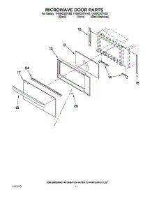 09 - Microwave Door Parts parts for Whirlpool Oven YKEMC307KB0 from AppliancePartsPros.com