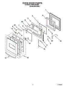 03 - Oven Door Parts parts for Whirlpool Oven YKEMC308KM03 from AppliancePartsPros.com