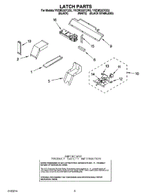 04 - Latch Parts parts for Whirlpool Oven YKEMS307GB3 from AppliancePartsPros.com