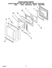 02 - Oven Door Parts parts for Whirlpool Oven YKEBS107DT7 from AppliancePartsPros.com