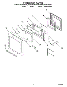 03 - Oven Door Parts parts for Whirlpool Oven YKEHC309JW5 from AppliancePartsPros.com