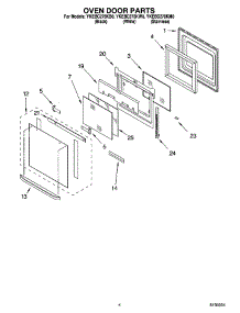 03 - Oven Door Parts parts for Whirlpool Oven YKEBC278KB0 from AppliancePartsPros.com