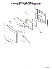 03 - Oven Door Parts parts for Whirlpool Oven YKEBC208KB0 from AppliancePartsPros.com