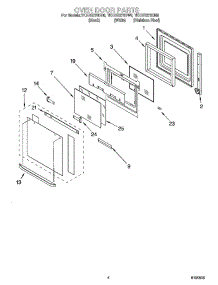 03 - Oven Door Parts parts for Whirlpool Oven YKEBS278DM6 from AppliancePartsPros.com