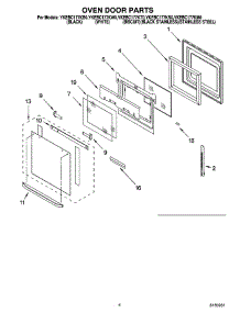 03 - Oven Door Parts parts for Whirlpool Oven YKEBC177KB0 from AppliancePartsPros.com
