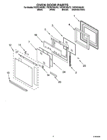 03 - Oven Door Parts parts for Whirlpool Oven YKEHC309JW2 from AppliancePartsPros.com
