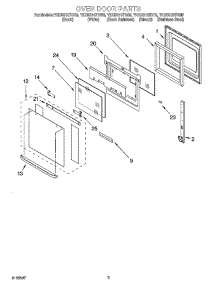02 - Oven Door Parts parts for Whirlpool Oven YKEBS107DT6 from AppliancePartsPros.com