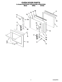 03 - Oven Door Parts parts for Kitchenaid Oven KEBS107SBL00 from AppliancePartsPros.com