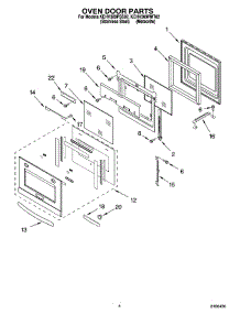 03 - Oven Door Parts parts for Kitchenaid Oven KEHV309PSS02 from AppliancePartsPros.com