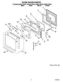 03 - Oven Door Parts parts for Kitchenaid Oven KEMC377KBL05 from AppliancePartsPros.com