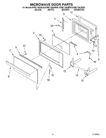 06 - Microwave Door Parts, Optional Parts parts for Kitchenaid Microwave KBHC109JWH03 from AppliancePartsPros.com