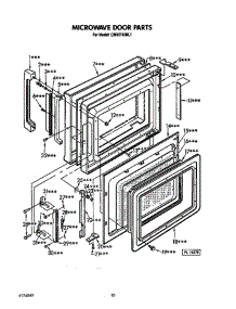 Microwave Door parts for Kitchenaid Wall Oven CMO2743BL1 from AppliancePartsPros.com