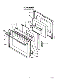 Door parts for Kitchenaid Wall Oven CMO2743BL1 from AppliancePartsPros.com